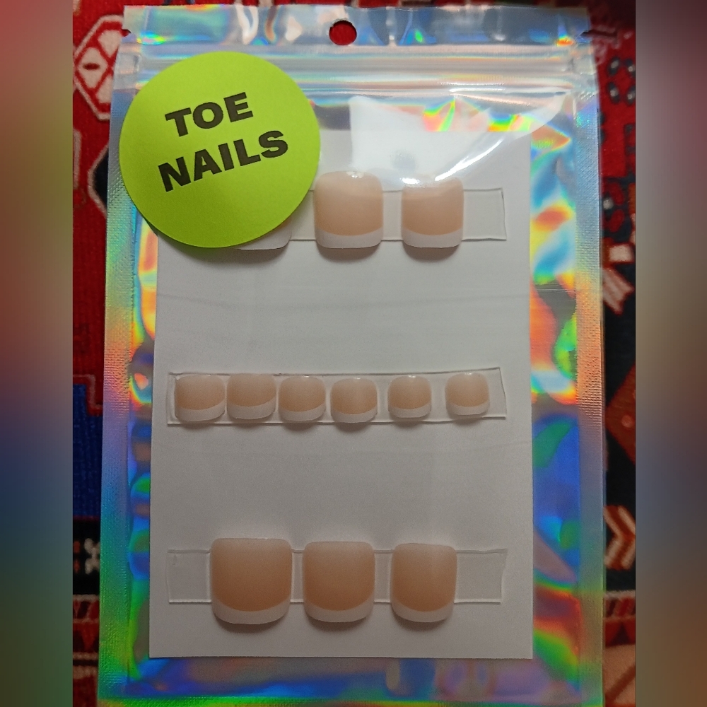 🍉 AVG SZ. FRENCH TIP - "ACYRLIC TOE NAILS!"